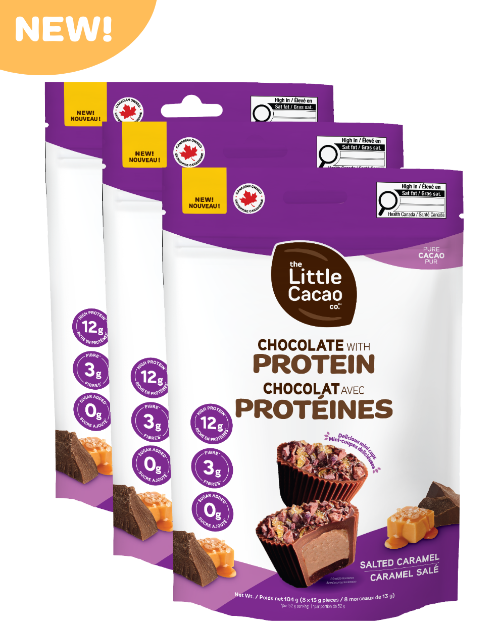 3x Variety Pack Salted Caramel Mini Cups (Best Seller)