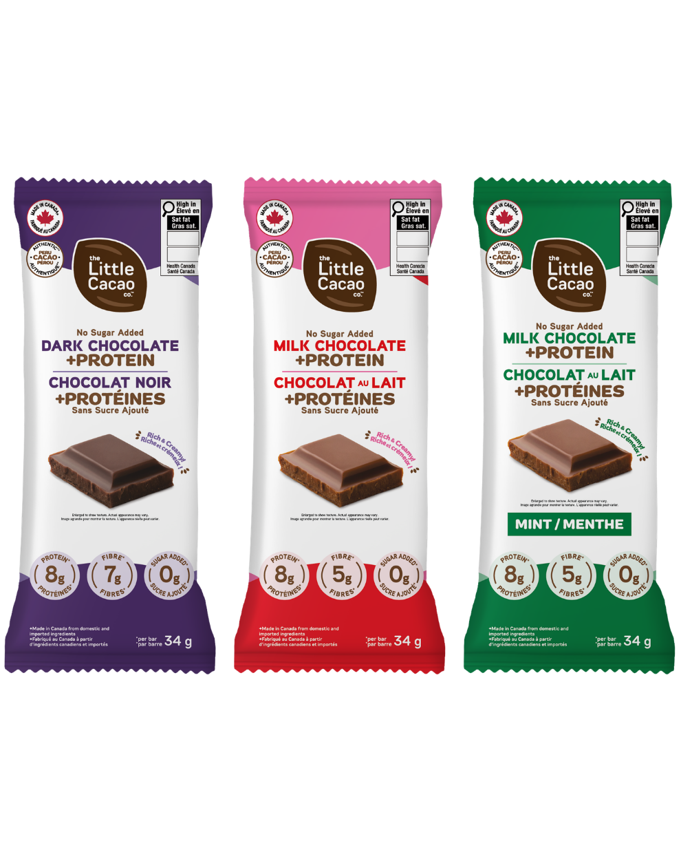Creamy Pure Chocolate Bars, Zero Sugar added, +High Protein (16g*), High Pre-Biotics Fibre, VARIETY (x4 Milk, x4 Dark, x2 Mint) *Best Seller* (10x34g)