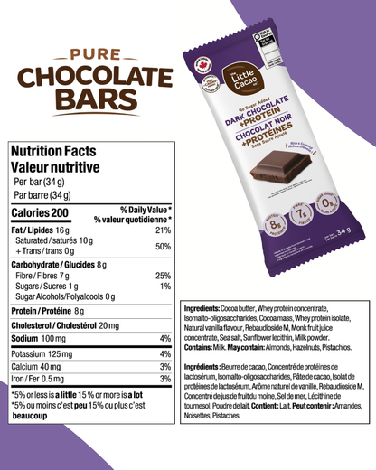 Creamy Pure Chocolate Bars, Zero Sugar added, +High Protein (16g*), High Pre-Biotics Fibre, VARIETY (x4 Milk, x4 Dark, x2 Mint) *Best Seller* (10x34g)