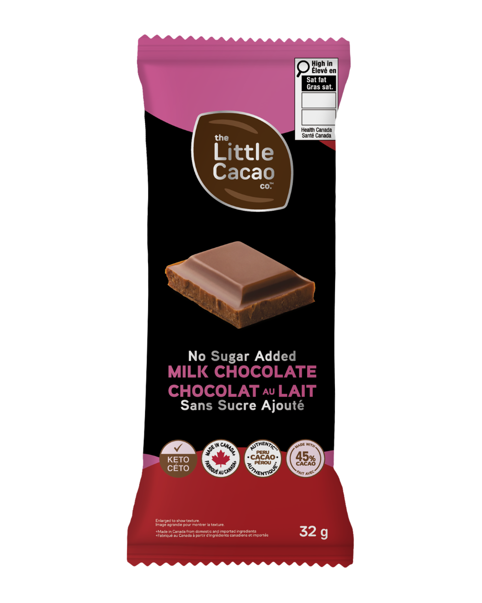 Creamy, Melt-in-your-Mouth Pure Chocolate Bars, Zero Sugar added, High Pre-Biotics Fibre, Milk Chocolate, High Antioxidants (12x32g)